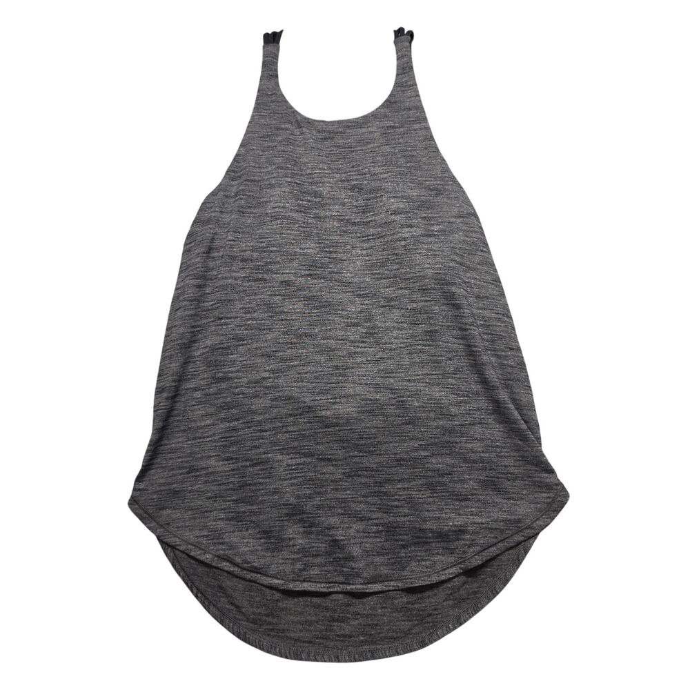 Lululemon Heather Gray High Neck Strappy Back Built-In Bra Tank Top XS